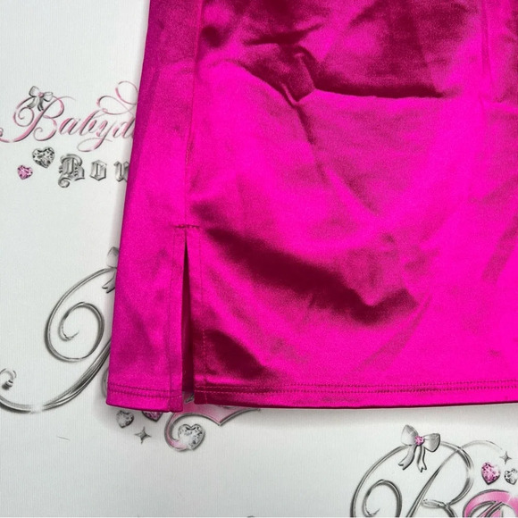 Seduction skirt metallic lipstick pink bright  fuschia gorgeous club wear sexy - Picture 3 of 8